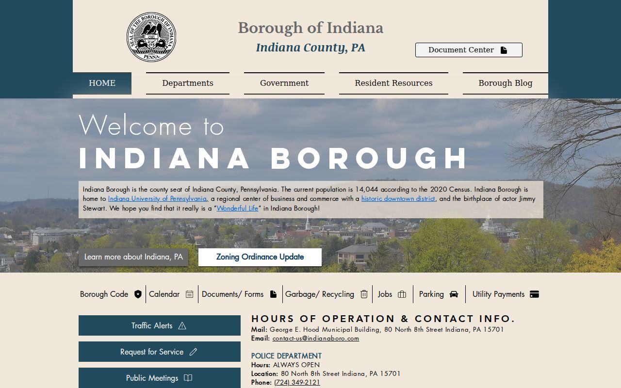 Indiana borough government source for Indiana criminal records