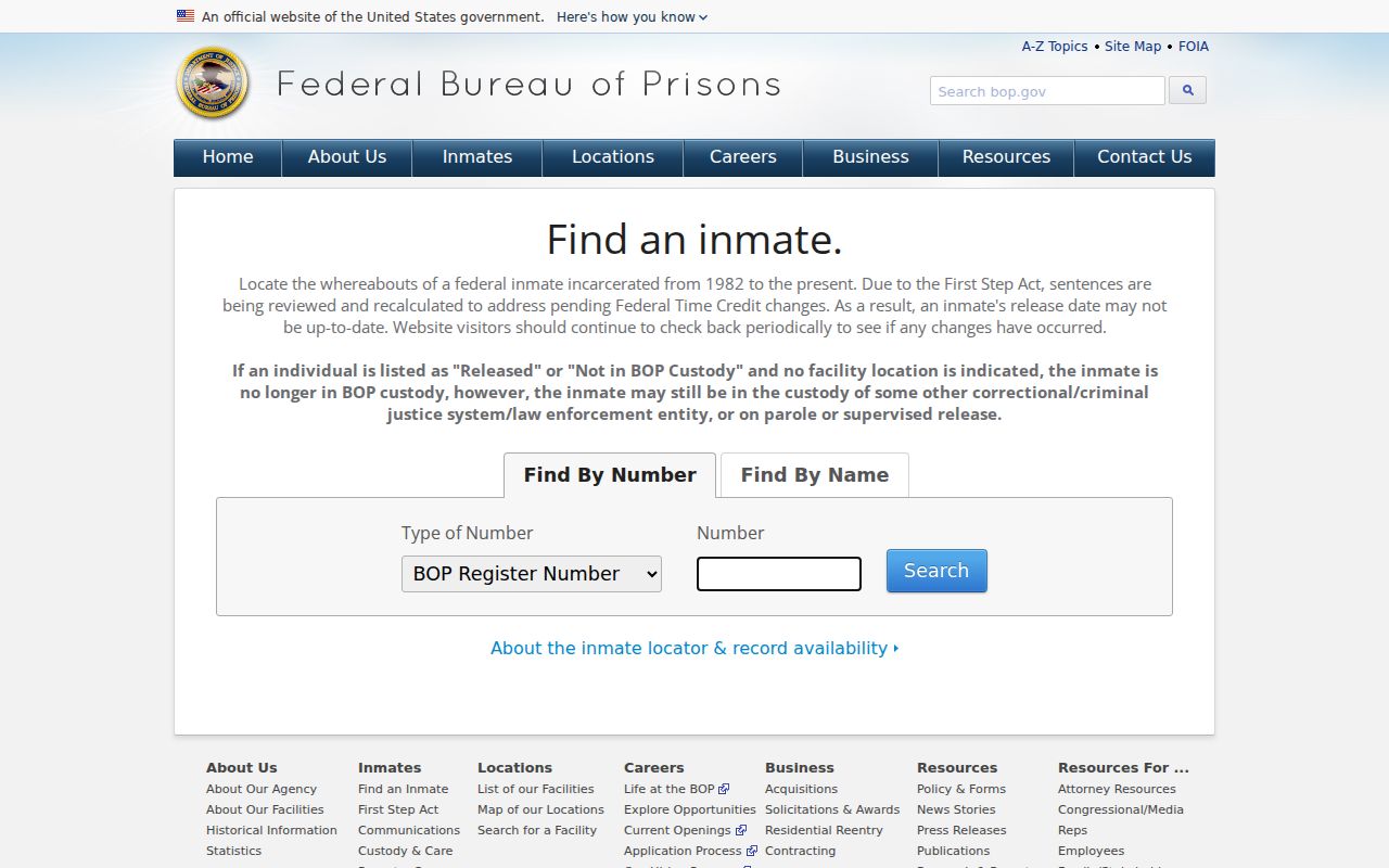 Indiana County arrest lookup federal custody locator