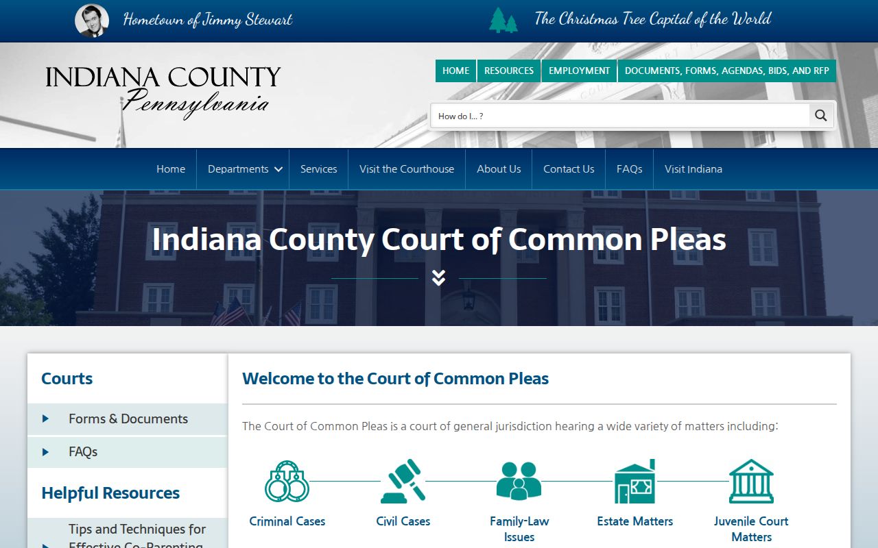 Indiana County criminal court case resources from the Court of Common Pleas