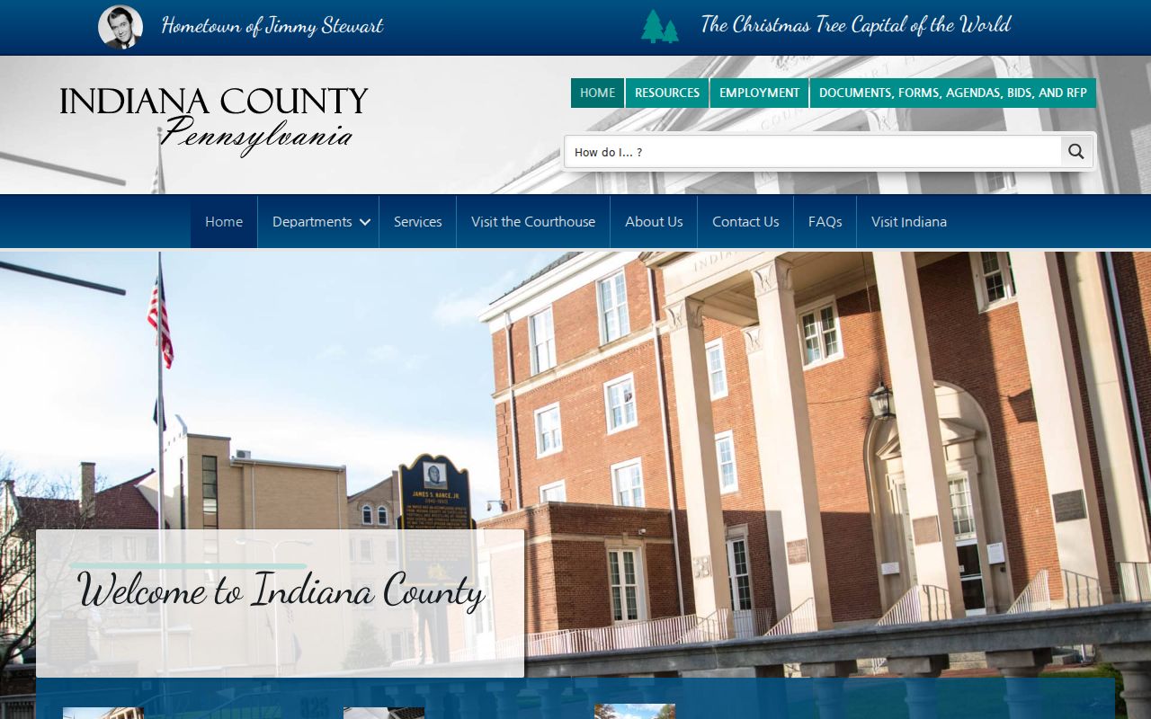 Indiana County criminal records offices on the county government website
