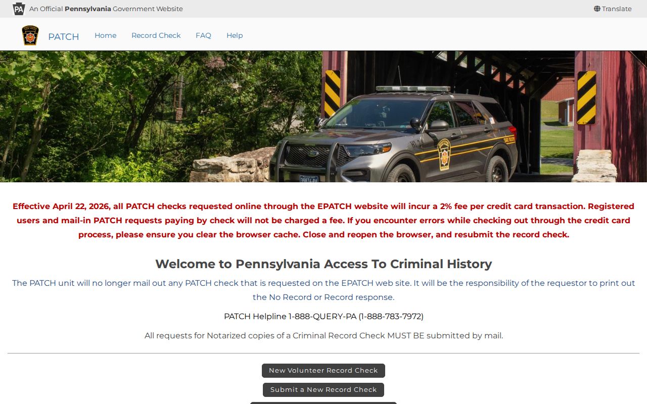 Indiana County criminal records search start on the PATCH portal
